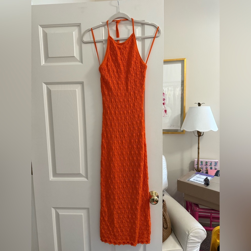 Alice + Olivia Orange Crochet Dress